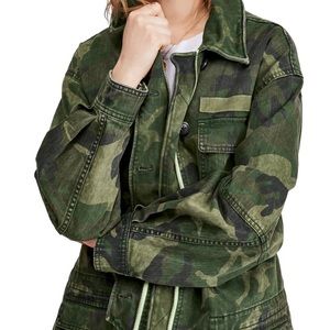 Free People Seize The Day Camo Military Jacket